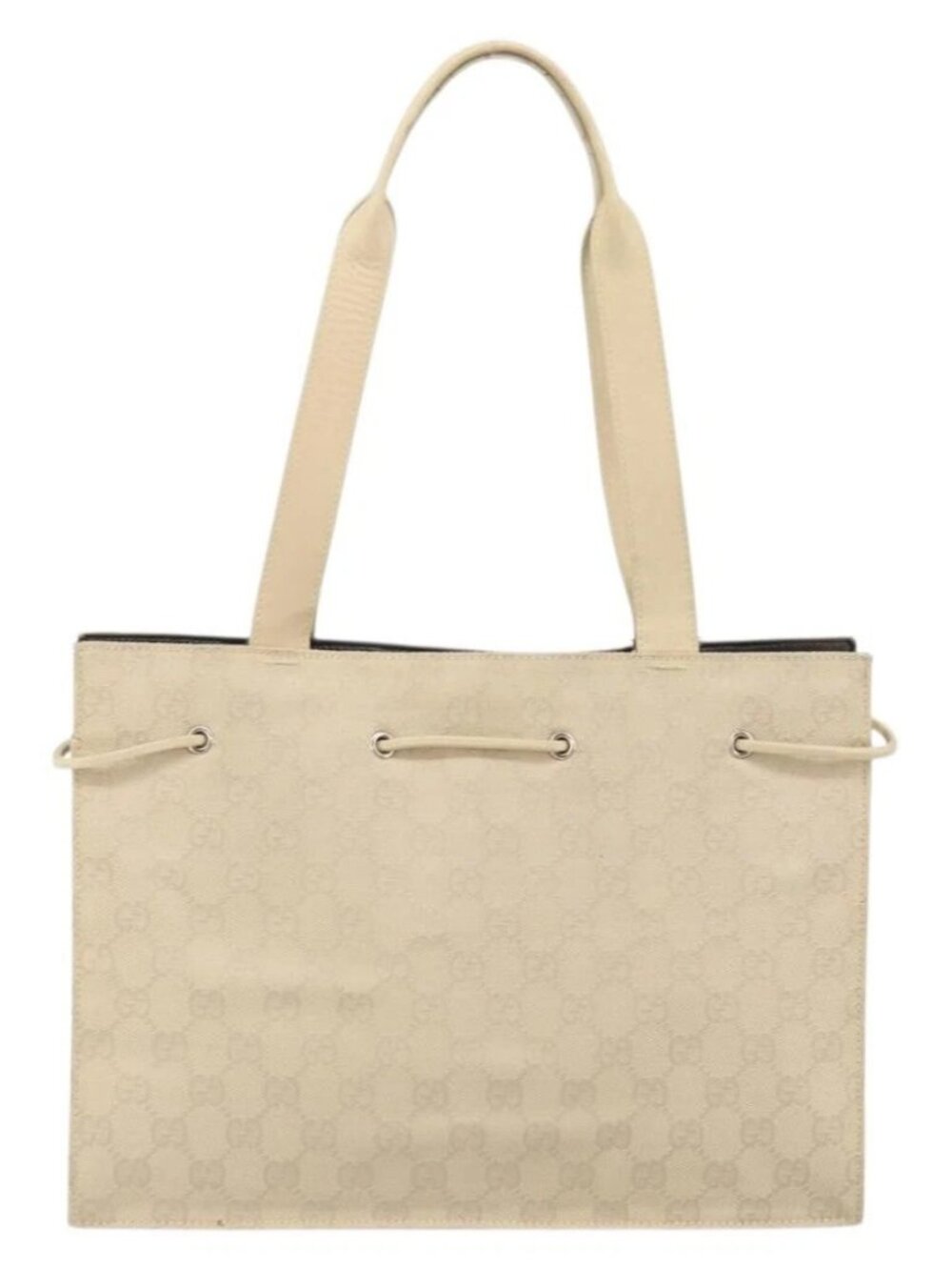 GUCCI GG Canvas Tote Bag Beige Silver 002 1053 Auth 170373 - Picture 2 of 16